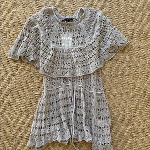 Gray Crochet Knit Tunic